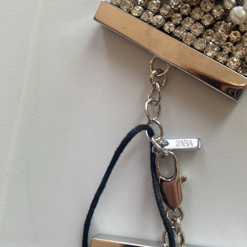 NWT Zara Faux Pearl and Rhinestone Necklace - Picture 5 of 8